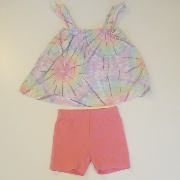 Cute Tyedye And Pink Short Outfit - Picture 1 of 6